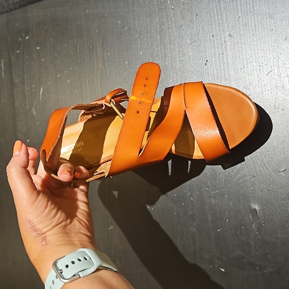 Brown leather wedges - Picture 5 of 6